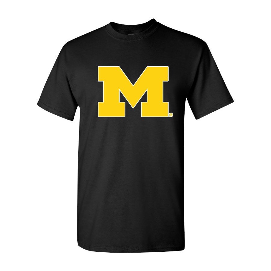 Men's Michigan Black Graphic Tee front-view digital mockup