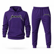 Men's Metallica Hoodie Joggers Set in Purple; digital artwork placement mockup