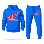 Men's Honda Hoodie Joggers Set in Azure; digital artwork placement mockup
