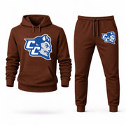 Central Connecticut State hoodie joggers set — Brown