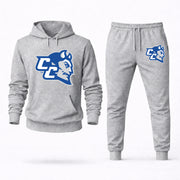 Central Connecticut State hoodie joggers set — Grey