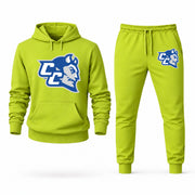 Central Connecticut State hoodie joggers set — Lime Green