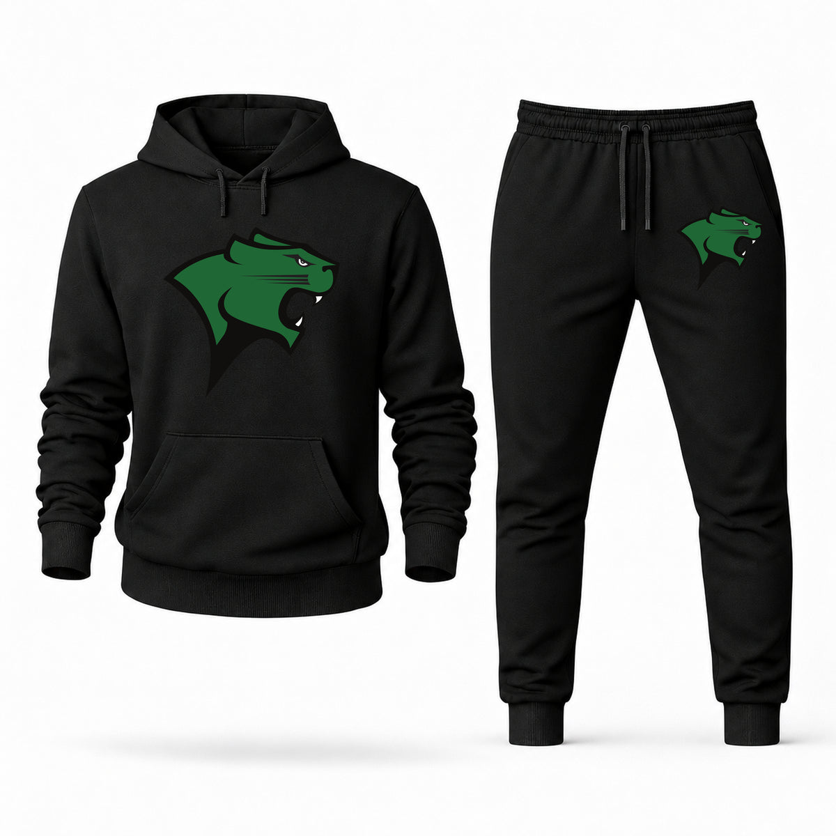 Chicago State hoodie joggers set — Black