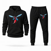 Delaware State hoodie joggers set — Black