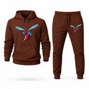 Delaware State hoodie joggers set — Brown