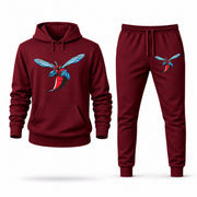 Delaware State hoodie joggers set — Burgundy