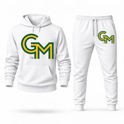 George Mason hoodie joggers set — White