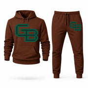 Green Bay hoodie joggers set — Brown