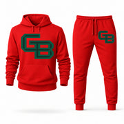 Green Bay hoodie joggers set — Red
