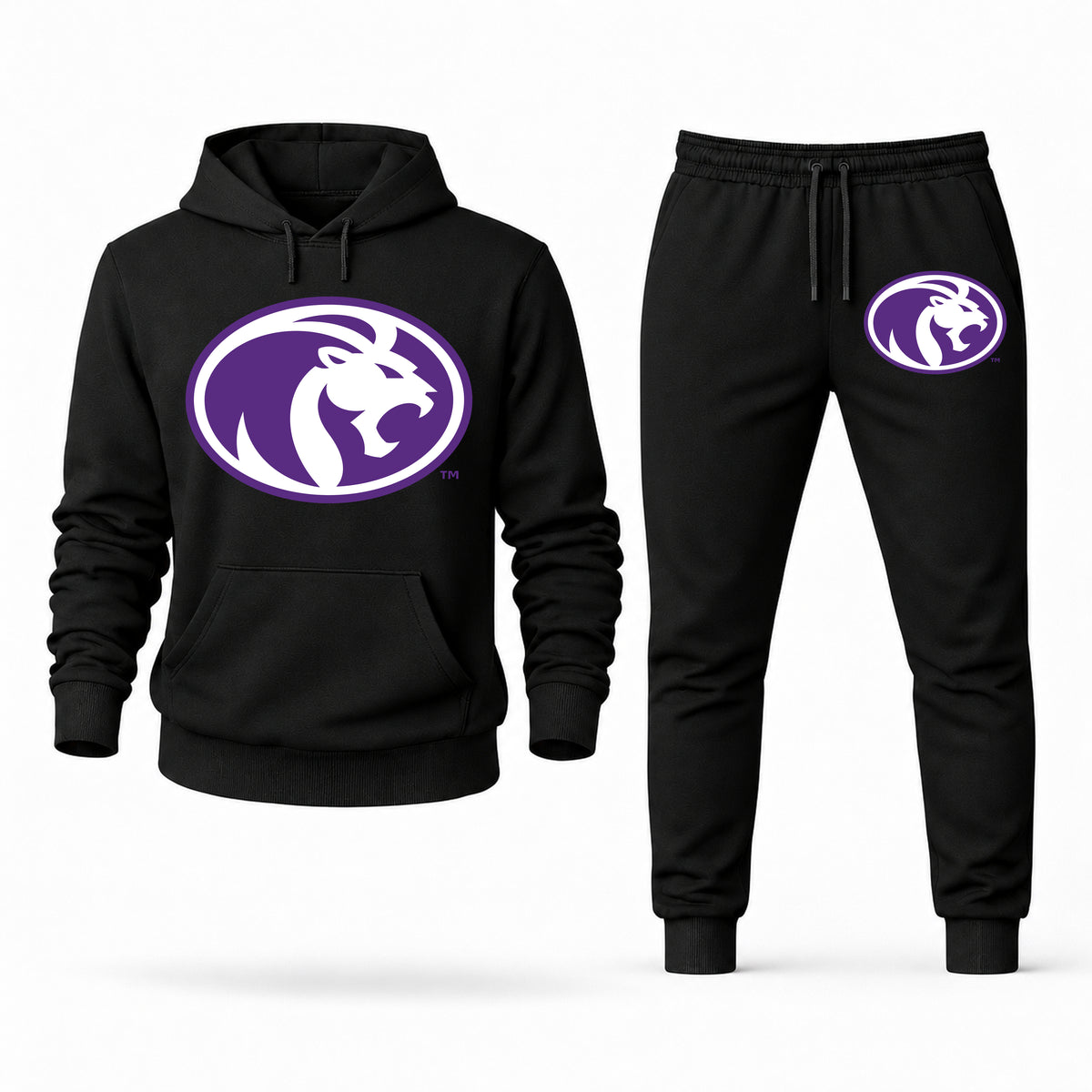 North Alabama hoodie joggers set — Black