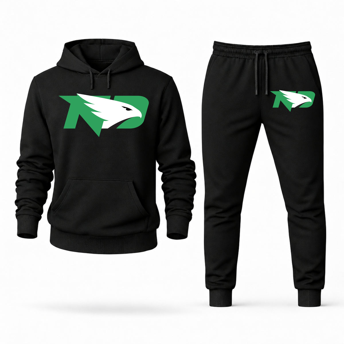 North Dakota hoodie joggers set — Black