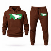 North Dakota hoodie joggers set — Brown