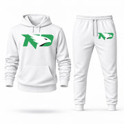 North Dakota hoodie joggers set — White