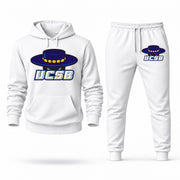 UC Santa Barbara hoodie joggers set — White