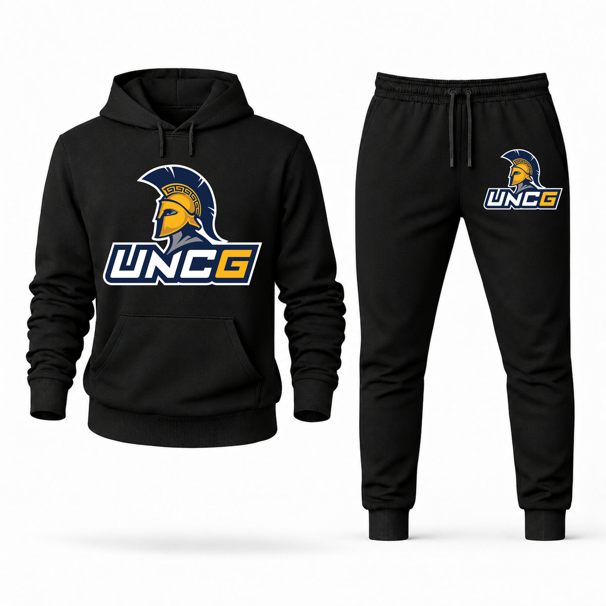 UNC Greensboro hoodie joggers set — Black