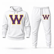Western Illinois hoodie joggers set — White