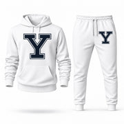 Yale hoodie joggers set — White