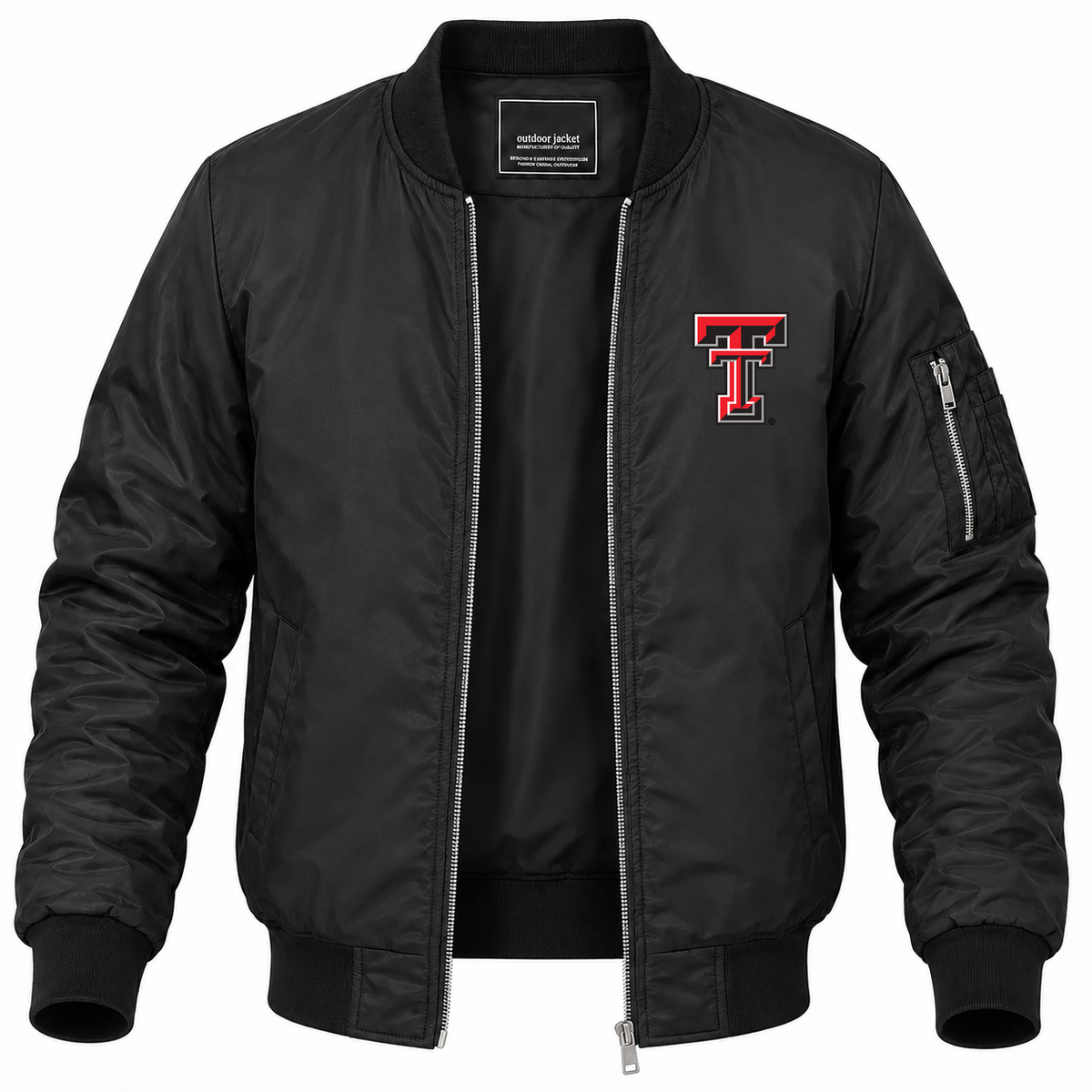 Men's Texas Tech Bomber Jacket | Color: Black | Front
