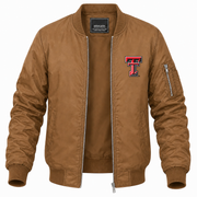 Men's Texas Tech Bomber Jacket | Color: Brown | Front