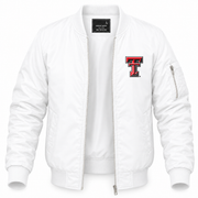 Men's Texas Tech Bomber Jacket | Color: White | Front