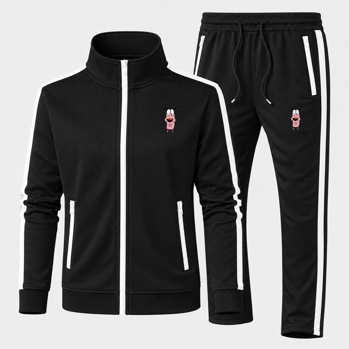 Courage the Cowardly Dog men's tracksuit — Black