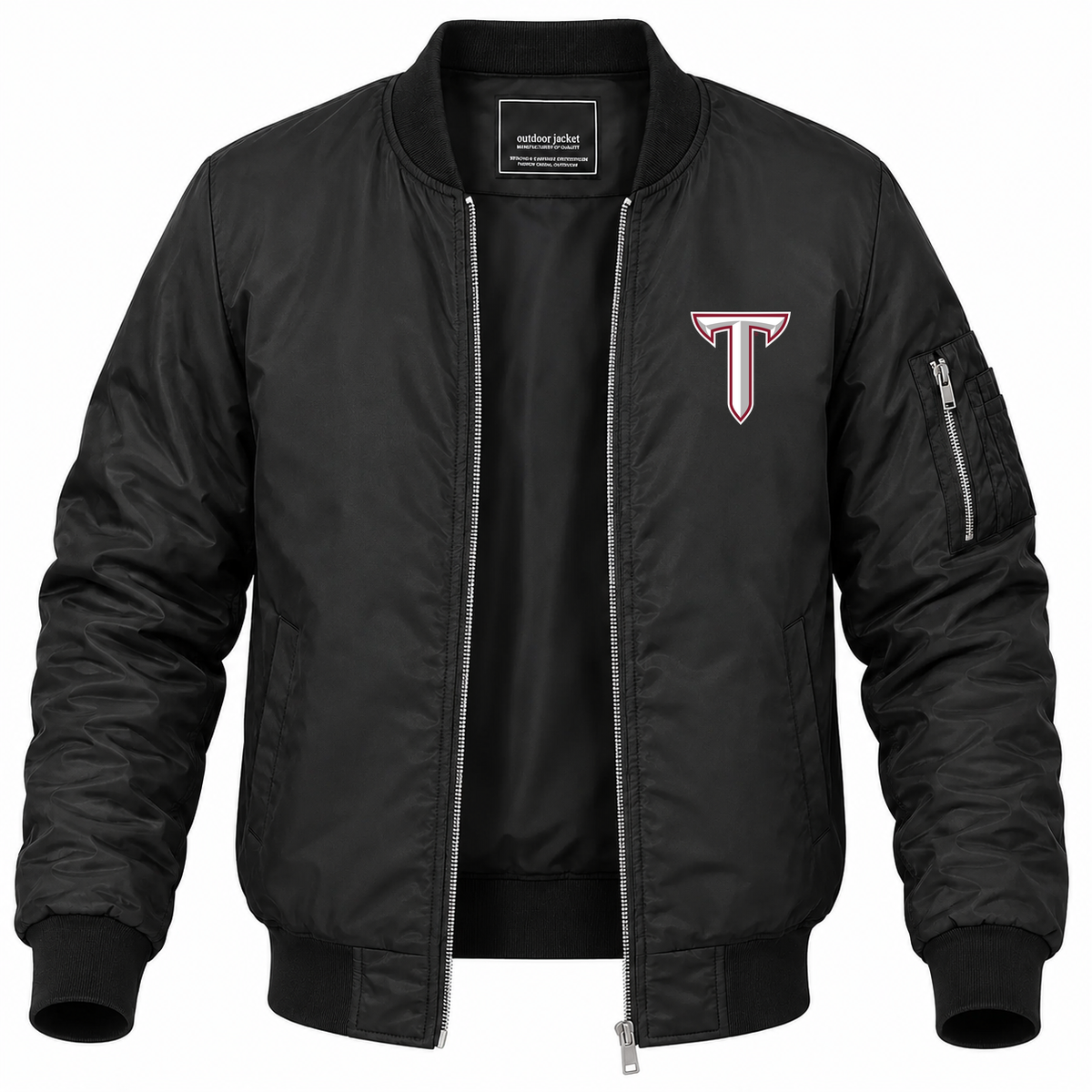 Men's Troy Bomber Jacket | Color: Black | Front