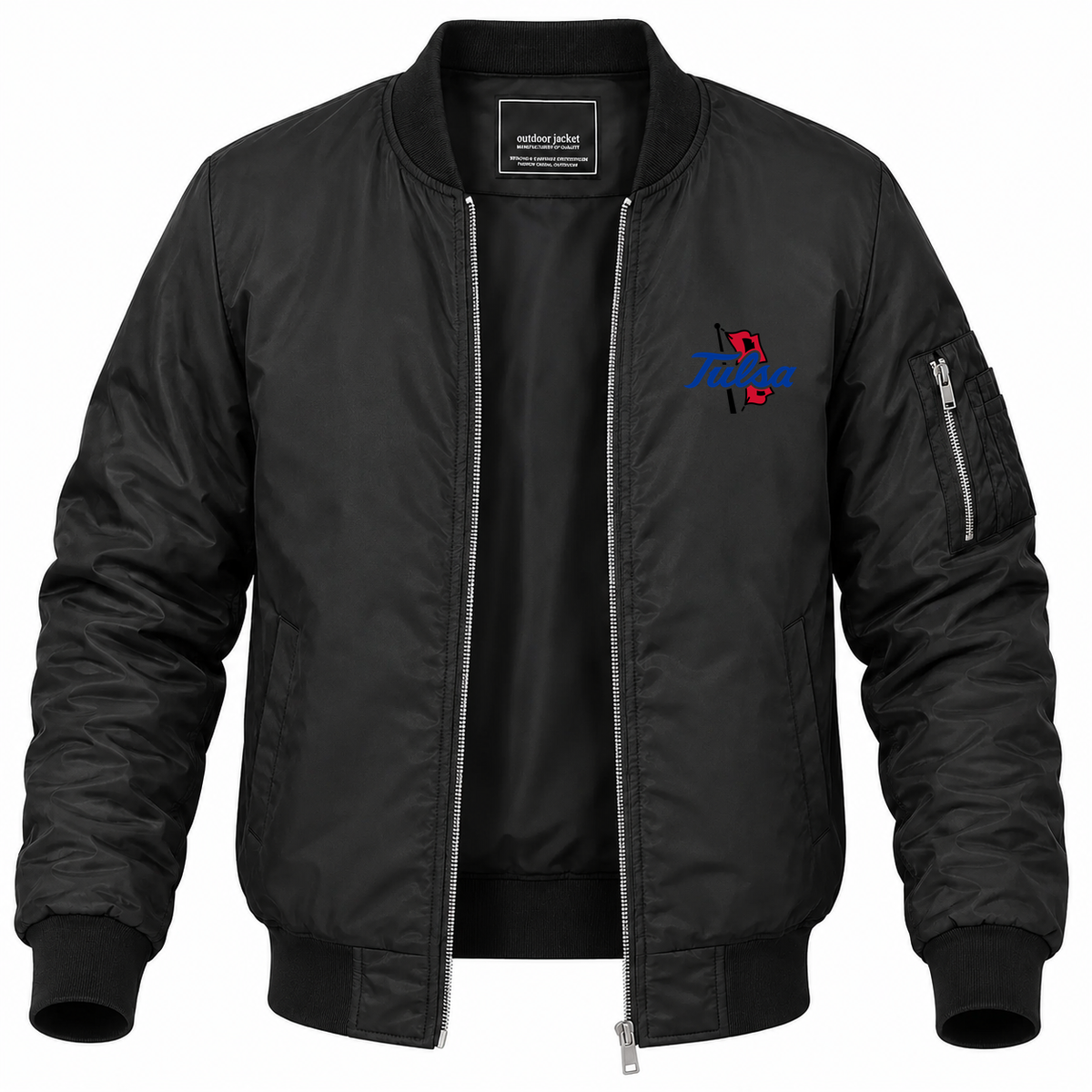 Men's Tulsa Bomber Jacket | Color: Black | Front