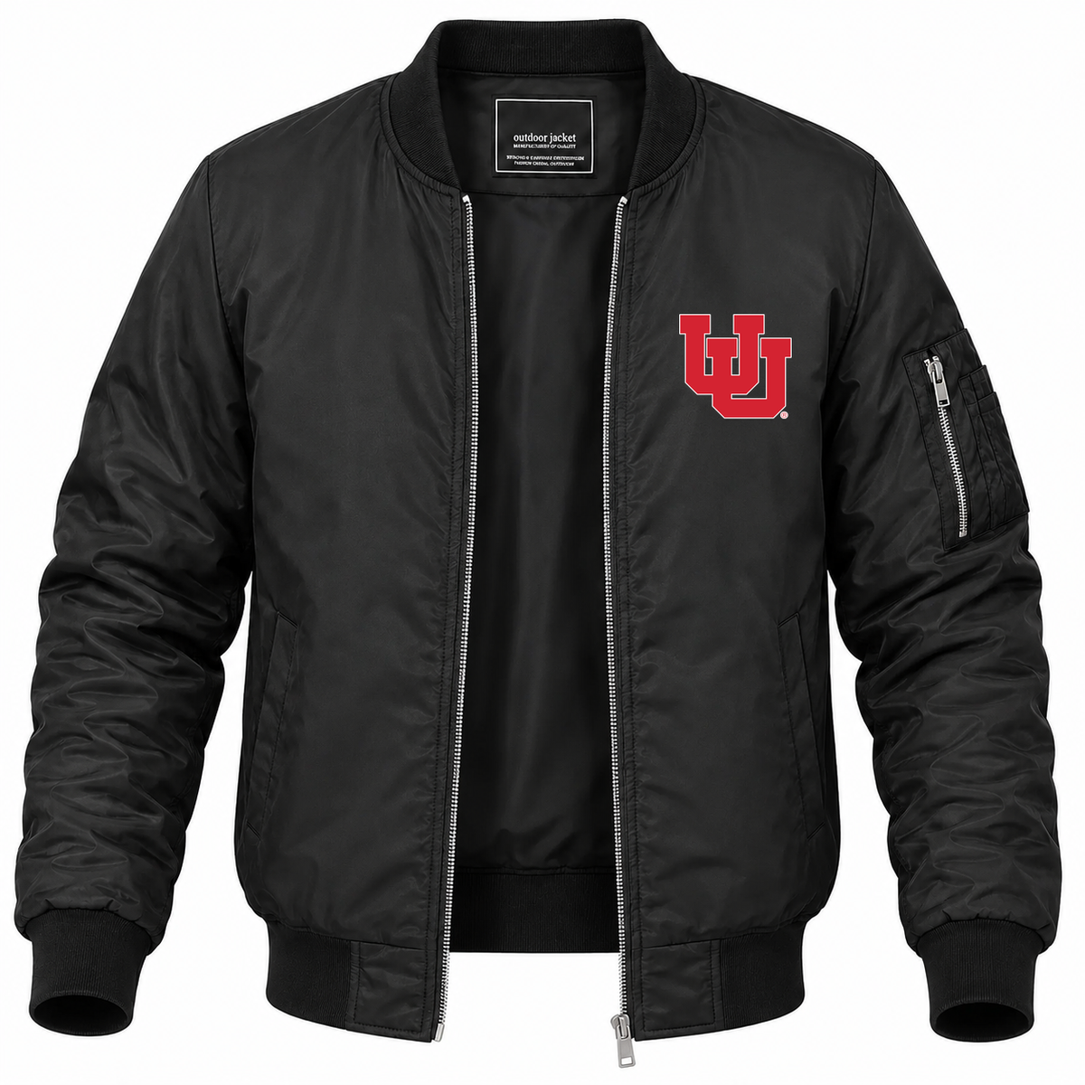 Men's Utah Bomber Jacket | Color: Black | Front