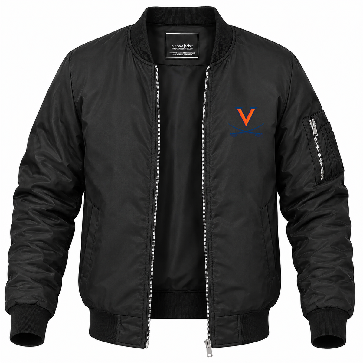 Men's Virginia Bomber Jacket | Color: Black | Front