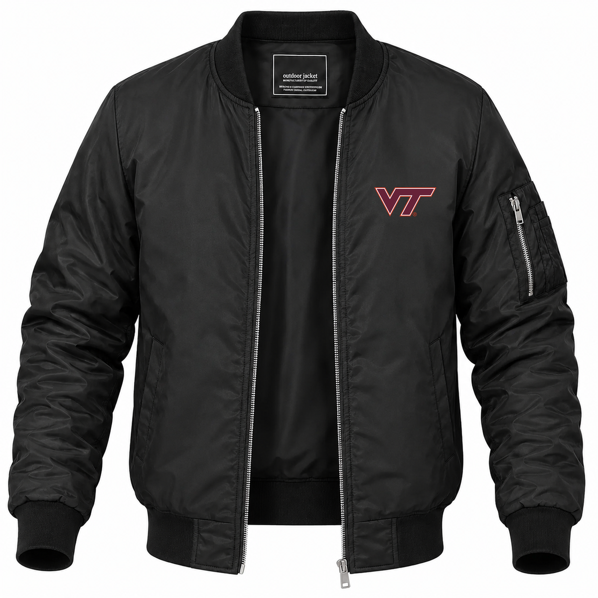 Men's Virginia Tech Bomber Jacket | Color: Black | Front