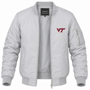 Men's Virginia Tech Bomber Jacket | Color: Grey | Front