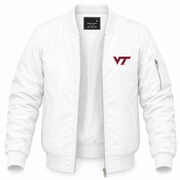 Men's Virginia Tech Bomber Jacket | Color: White | Front