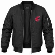 Men's Washington State Bomber Jacket | Color: Black | Front