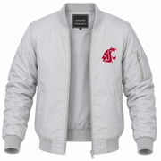 Men's Washington State Bomber Jacket | Color: Grey | Front