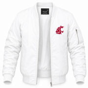 Men's Washington State Bomber Jacket | Color: White | Front
