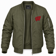 Men's Wisconsin Bomber Jacket | Color: Army Green | Front
