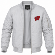 Men's Wisconsin Bomber Jacket | Color: Grey | Front