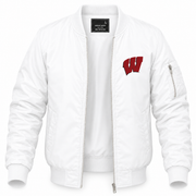 Men's Wisconsin Bomber Jacket | Color: White | Front